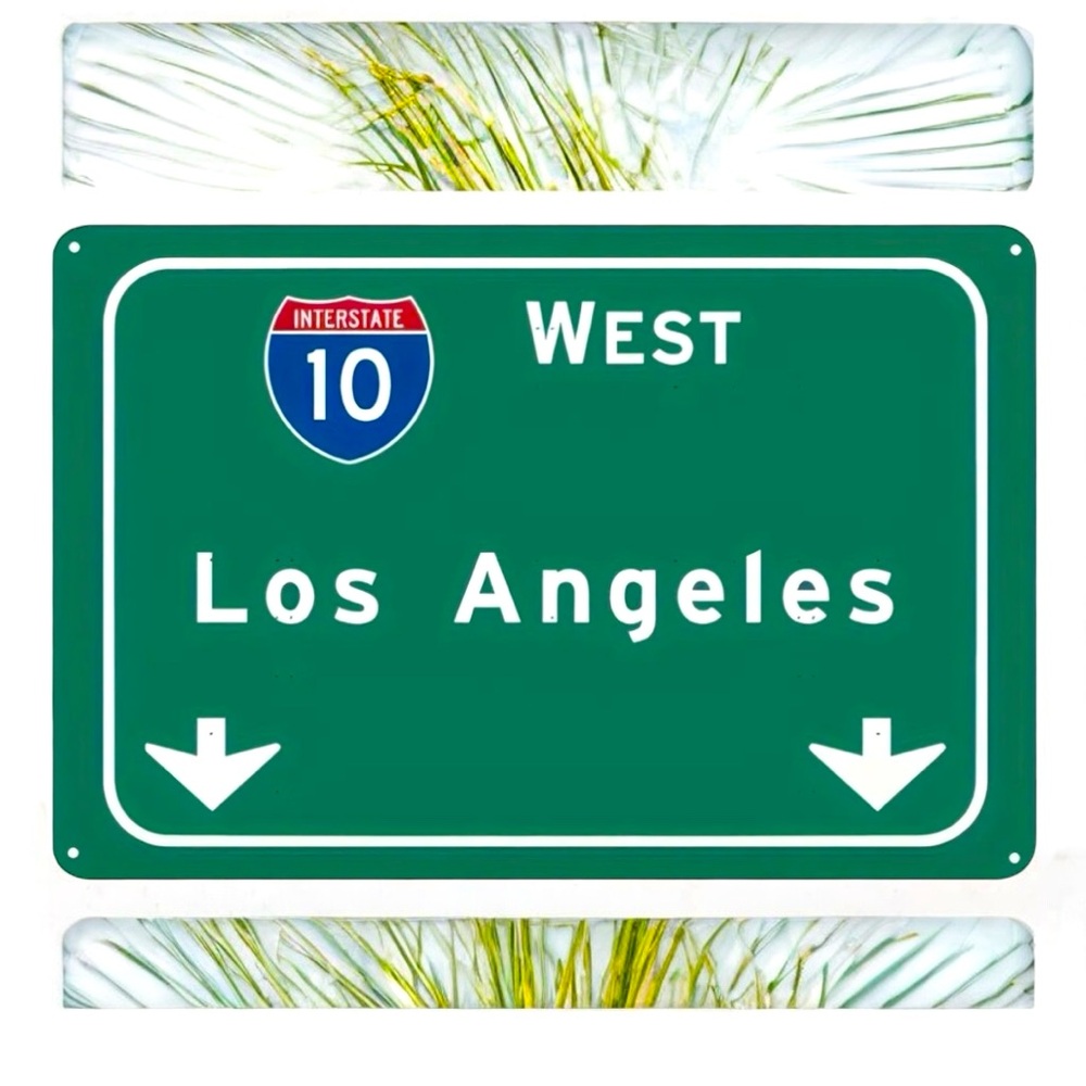 🆕 Los Angeles California Interstate Highway Freeway - Tin Metal Sign - I10 West